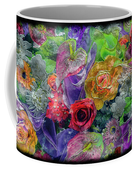 Abstract Coffee Mug featuring the painting 21a Abstract Floral Painting Digital Expressionism by Ricardos Creations