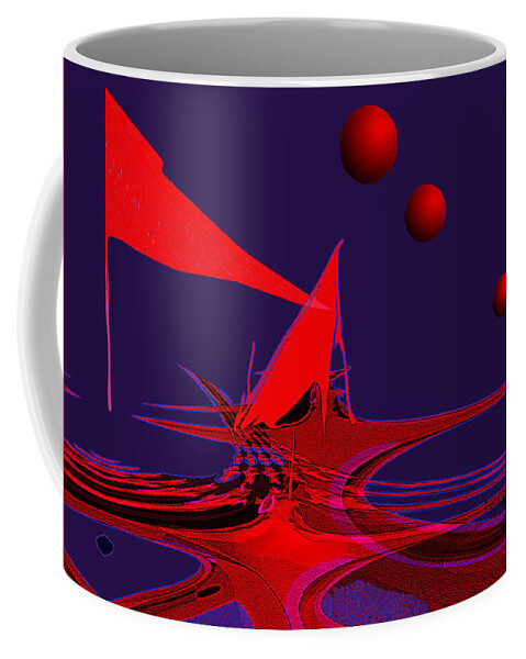 2349 Spaceport  2017 V Coffee Mug featuring the digital art 2349 - Spaceport  2017 V by Irmgard Schoendorf Welch