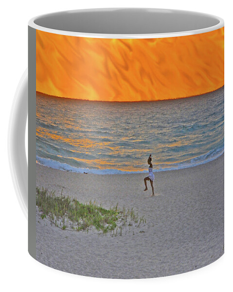 Beach Coffee Mug featuring the digital art 24- Fire Dance by Joseph Keane