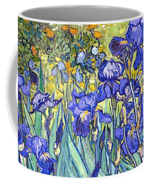 Van Gogh Coffee Mug featuring the painting Irises by Vincent Van Gogh