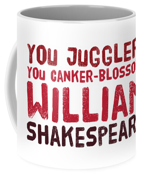 William Coffee Mug featuring the digital art William Shakespeare, Insults and Profanities #24 by Esoterica Art Agency