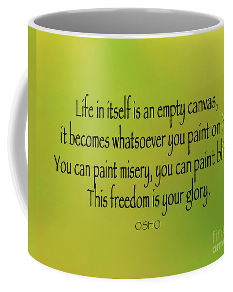 Osho Coffee Mug featuring the photograph 26- Life In Itself Is An Empty Canvas by Joseph Keane
