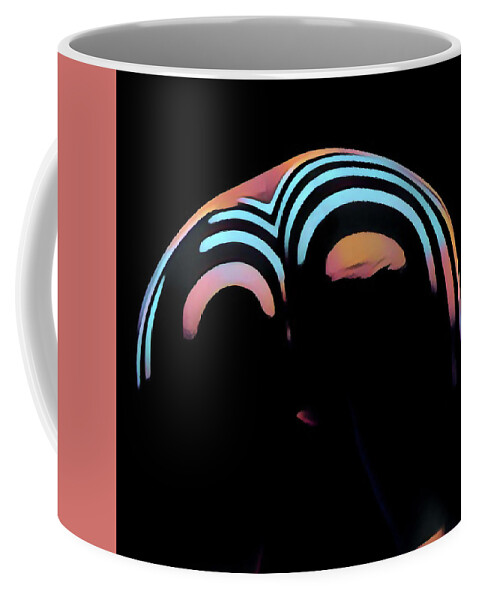 Butt Coffee Mug featuring the digital art 2696s-AK Zebra Striped Woman Rear View in Composition style by Chris Maher