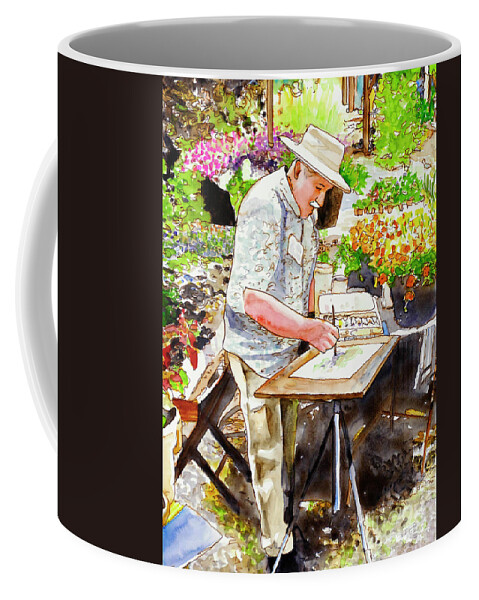 Garden Coffee Mug featuring the painting #284 Plein Air Painter #284 by William Lum