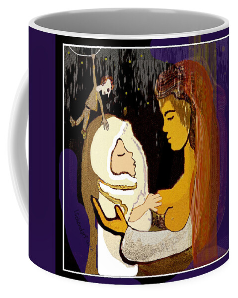 Woman Coffee Mug featuring the digital art 296 Her Baby Love VA by Irmgard Schoendorf Welch