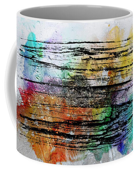 Abstract Coffee Mug featuring the painting 2j Abstract Expressionism Digital Painting by Ricardos Creations