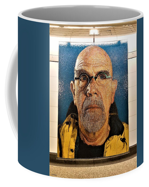 Art Coffee Mug featuring the photograph 2nd Ave Subway Art Chuck Close 1 by Rob Hans