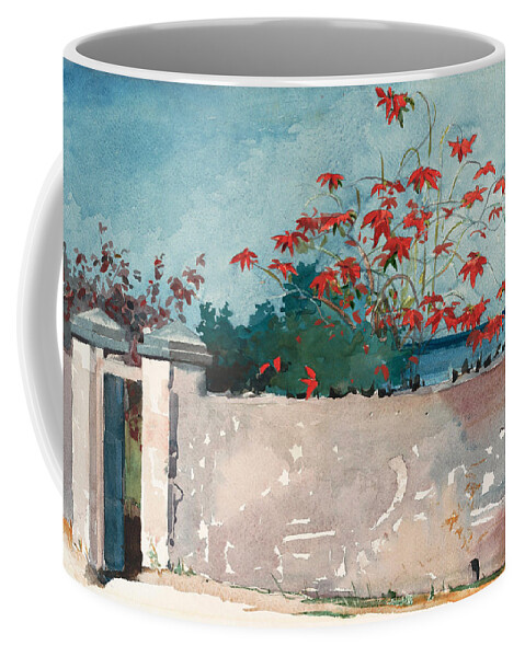 Winslow Homer Coffee Mug featuring the drawing A Wall. Nassau #3 by Winslow Homer