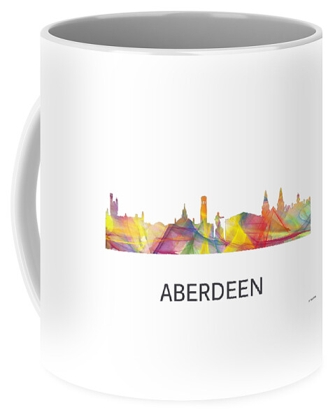 Aberdeen Scotland Skyline Coffee Mug featuring the digital art Aberdeen Scotland Skyline #3 by Marlene Watson