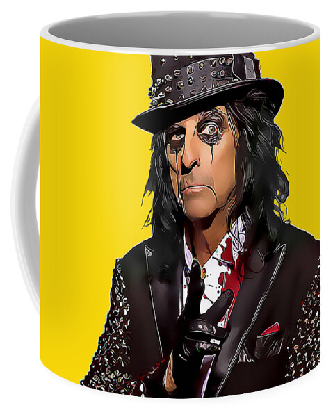 Alice Cooper Coffee Mug featuring the mixed media Alice Cooper #3 by Marvin Blaine