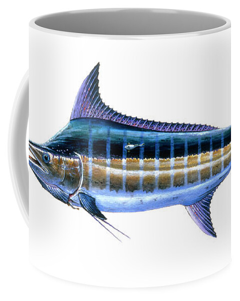 Blue Marlin Coffee Mug featuring the painting Blue Marlin #3 by Carey Chen