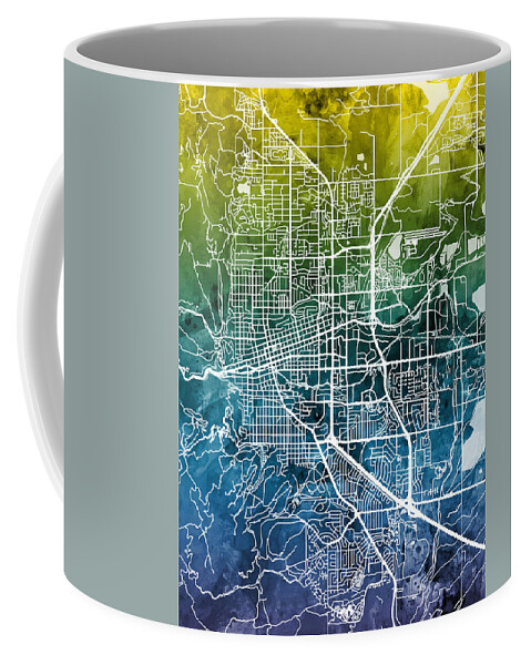 Boulder Coffee Mug featuring the digital art Boulder Colorado City Map #3 by Michael Tompsett
