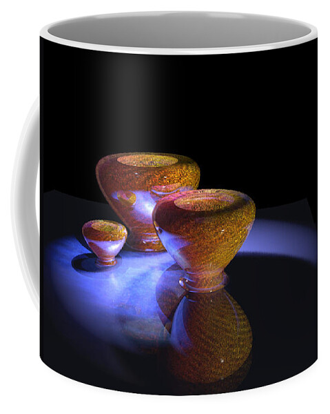 3d Coffee Mug featuring the digital art 3 Bowls 2 by Paul Gaj