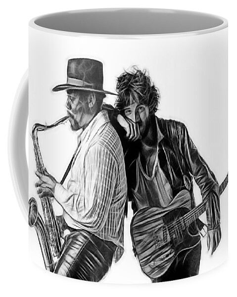 Bruce Springsteen Coffee Mug featuring the mixed media Bruce Springsteen Clarence Clemons Collection by Marvin Blaine