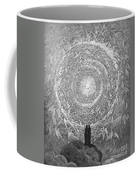 14th Century Coffee Mug featuring the drawing Dante Paradise by Gustave Dore