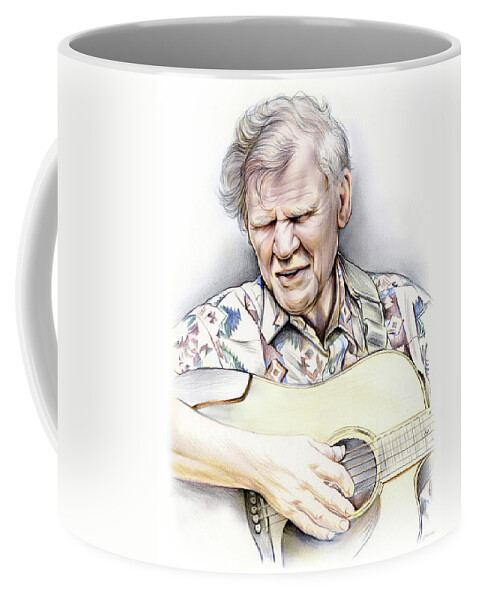 Doc Watson Coffee Mug featuring the drawing Doc Watson by Greg Joens