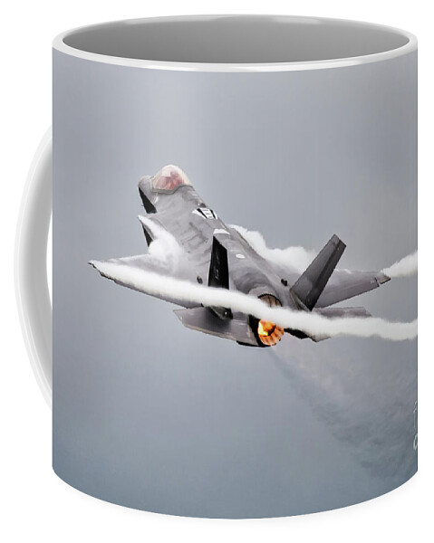 F35 Coffee Mug featuring the digital art F35 Lightning II by Airpower Art