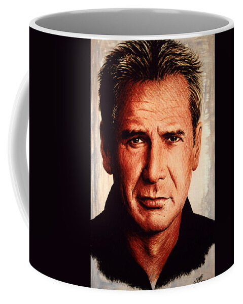 Harrison Ford Coffee Mug featuring the painting Harrison Ford #3 by Andrew Read