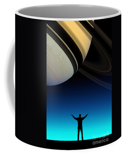 Astronomy Coffee Mug featuring the photograph In Awe Of Saturn #3 by Larry Landolfi