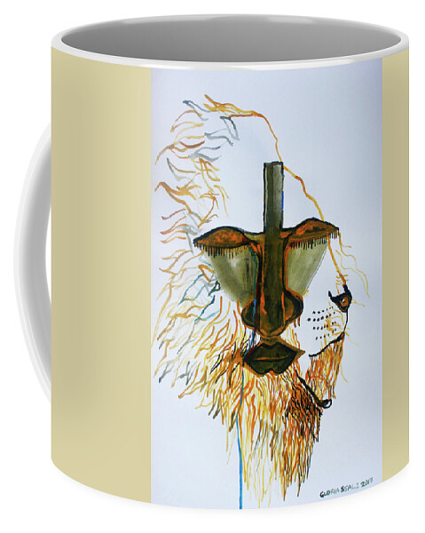 Jesus Coffee Mug featuring the painting Jesus Lion Of Judah #3 by Gloria Ssali
