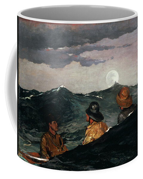 Winslow Homer Coffee Mug featuring the painting Kissing the Moon #3 by Winslow Homer