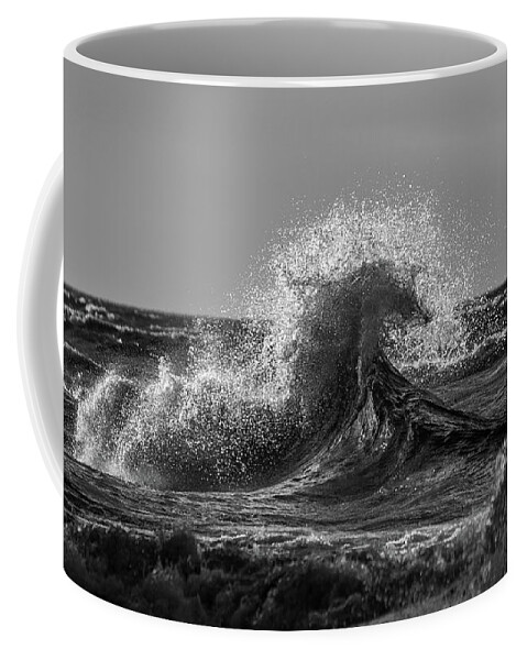 Lake Erie Coffee Mug featuring the photograph Lake Erie Waves #3 by Dave Niedbala