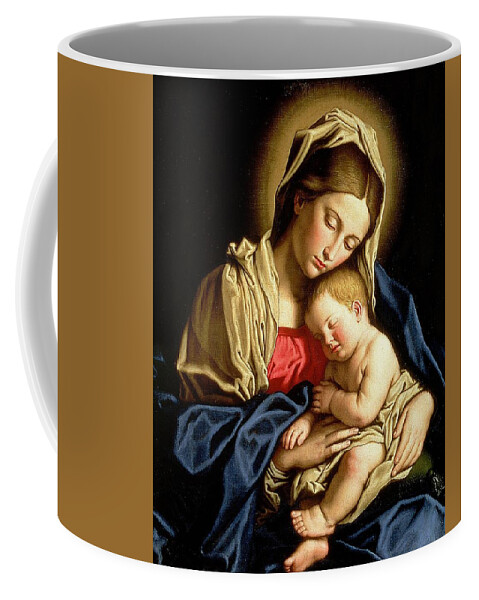 Christmas Coffee Mug featuring the painting Madonna and Child by Giovanni Battista Salvi da Sassoferrato