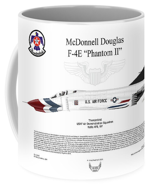 Mcdonnell Douglas Coffee Mug featuring the digital art McDonnell Douglas F-4E Phantom II Thunderbird #1 by Arthur Eggers