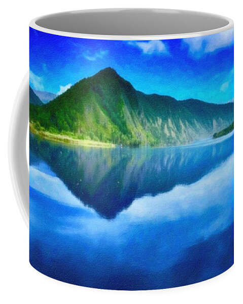 Nature Coffee Mug featuring the painting Mountain Landscape #3 by Celestial Images