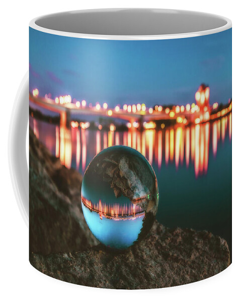 Worms Coffee Mug featuring the photograph Nibelungenbruecke at Night #2 by Marc Braner