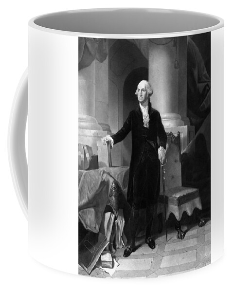 George Washington Coffee Mug featuring the drawing President George Washington #3 by War Is Hell Store