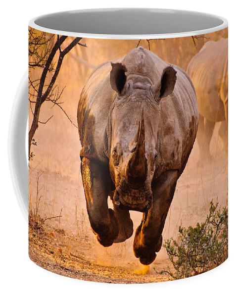 Rhino Coffee Mug featuring the photograph Rhino #3 by Jackie Russo