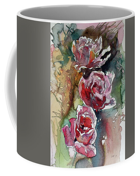 Roses Coffee Mug featuring the painting Roses #3 by Kovacs Anna Brigitta