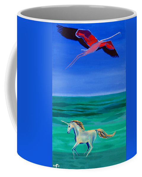 Flamingo Coffee Mug featuring the painting Sons of the Sun by Enrico Garff