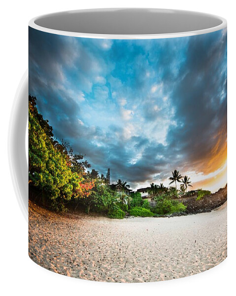 North Shore Oahu Coffee Mug featuring the photograph 3 Tables Sunset by Leonardo Dale