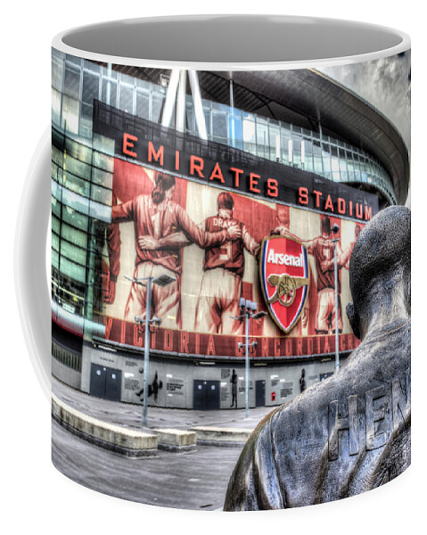 Thierry Henry Coffee Mug featuring the photograph Thierry Henry Statue Emirates Stadium #3 by David Pyatt