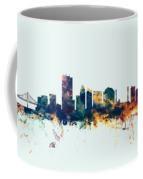 City Coffee Mug featuring the digital art Toledo Ohio Skyline #3 by Michael Tompsett