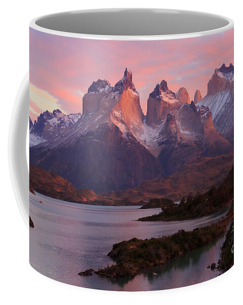 Sunrise Coffee Mug featuring the photograph Torres del Paine National Park in Patagonia Chile #3 by Louise Heusinkveld