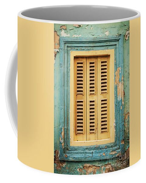 Architecture Coffee Mug featuring the photograph Traditional House Window Architecture Detail La Valletta Old Tow #3 by JM Travel Photography