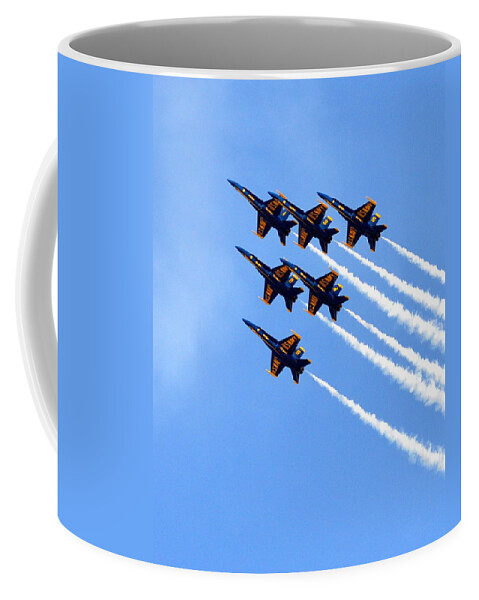 Navy Coffee Mug featuring the photograph U.S. Navy Blue Angels FA 18 Hornets #3 by Katy Hawk