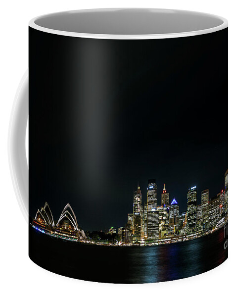 Central Business District Coffee Mug featuring the photograph View Of Sydney City Harbour In Australia At Night #3 by JM Travel Photography