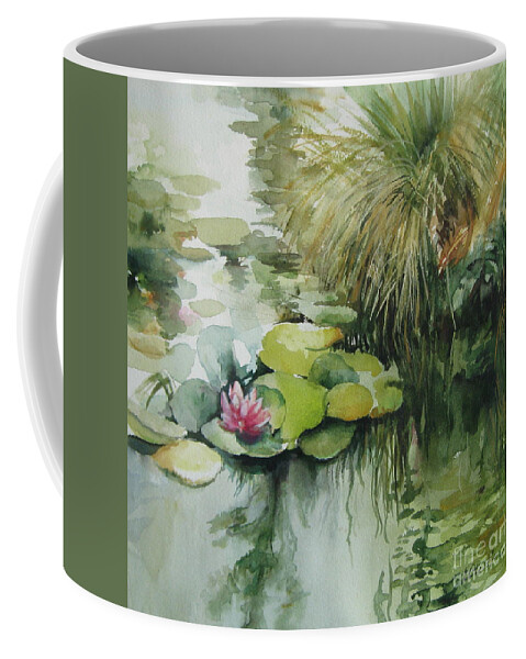 Waterlily Coffee Mug featuring the painting Waterlilies #2 by Elena Oleniuc