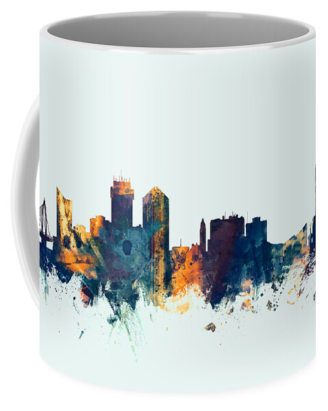 City Coffee Mug featuring the digital art Wichita Kansas Skyline #3 by Michael Tompsett