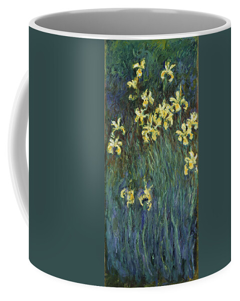 Claude Monet Coffee Mug featuring the painting Yellow Irises #3 by Claude Monet