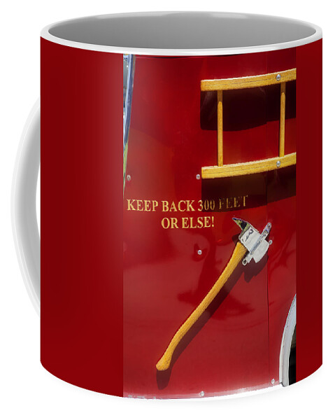 Fire Truck Coffee Mug featuring the photograph Fire Truck Caution by Toni Hopper