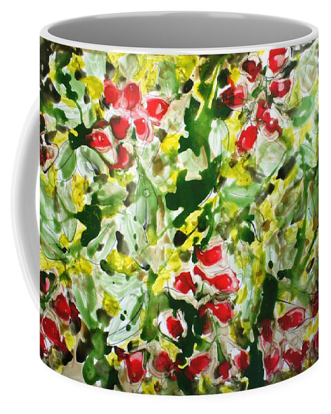 Flowers Coffee Mug featuring the painting Divine Blooms #305 by Baljit Chadha