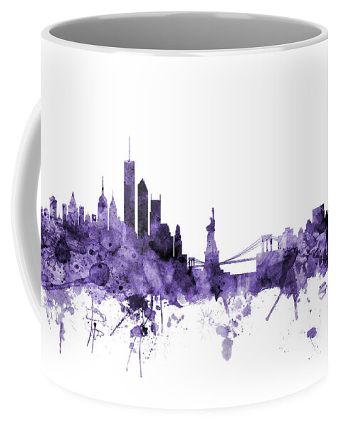 United States Coffee Mug featuring the digital art New York Skyline by Michael Tompsett
