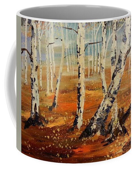 Last Leaves Coffee Mug featuring the painting #38 Last Leaves #38 by Cheryl Nancy Ann Gordon