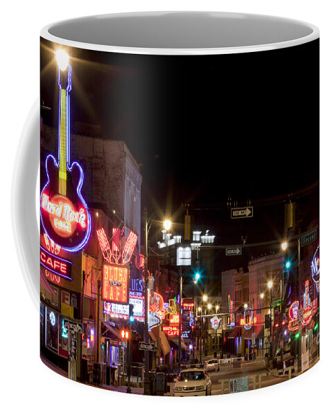 Memphis Coffee Mug featuring the photograph Beale Street in Downtown Memphis Tennessee #4 by Anthony Totah