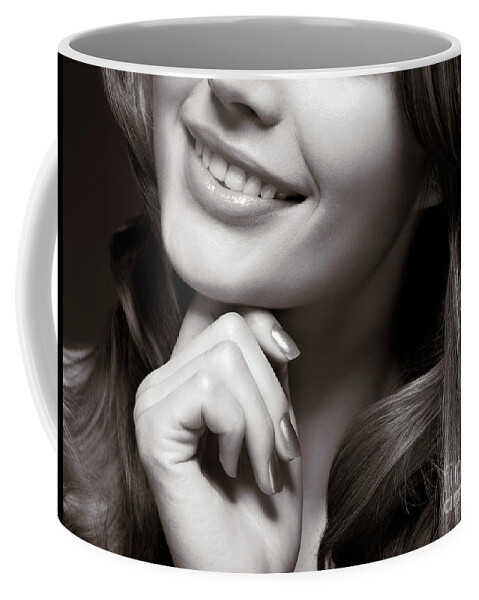 Beauty Coffee Mug featuring the photograph Beautiful Young Smiling Woman #4 by Maxim Images Exquisite Prints
